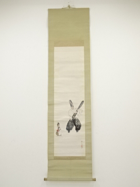 JAPANESE HANGING SCROLL / HAND PAINTED / MONKEY